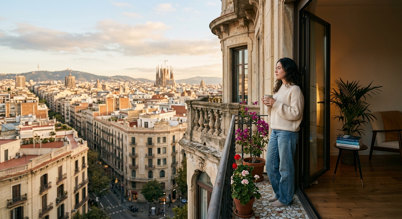 Persona al costat de la finestra amb la llum del matí prenent perspectiva per comprendre un canvi vital.