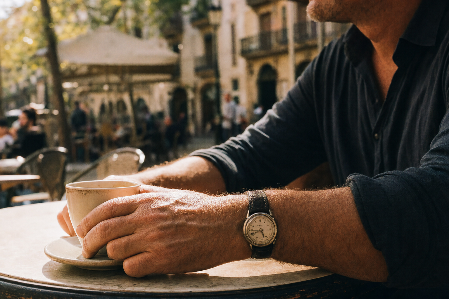 Mans sobre una tassa de cafè, reflexió sobre reinventar-se professionalment